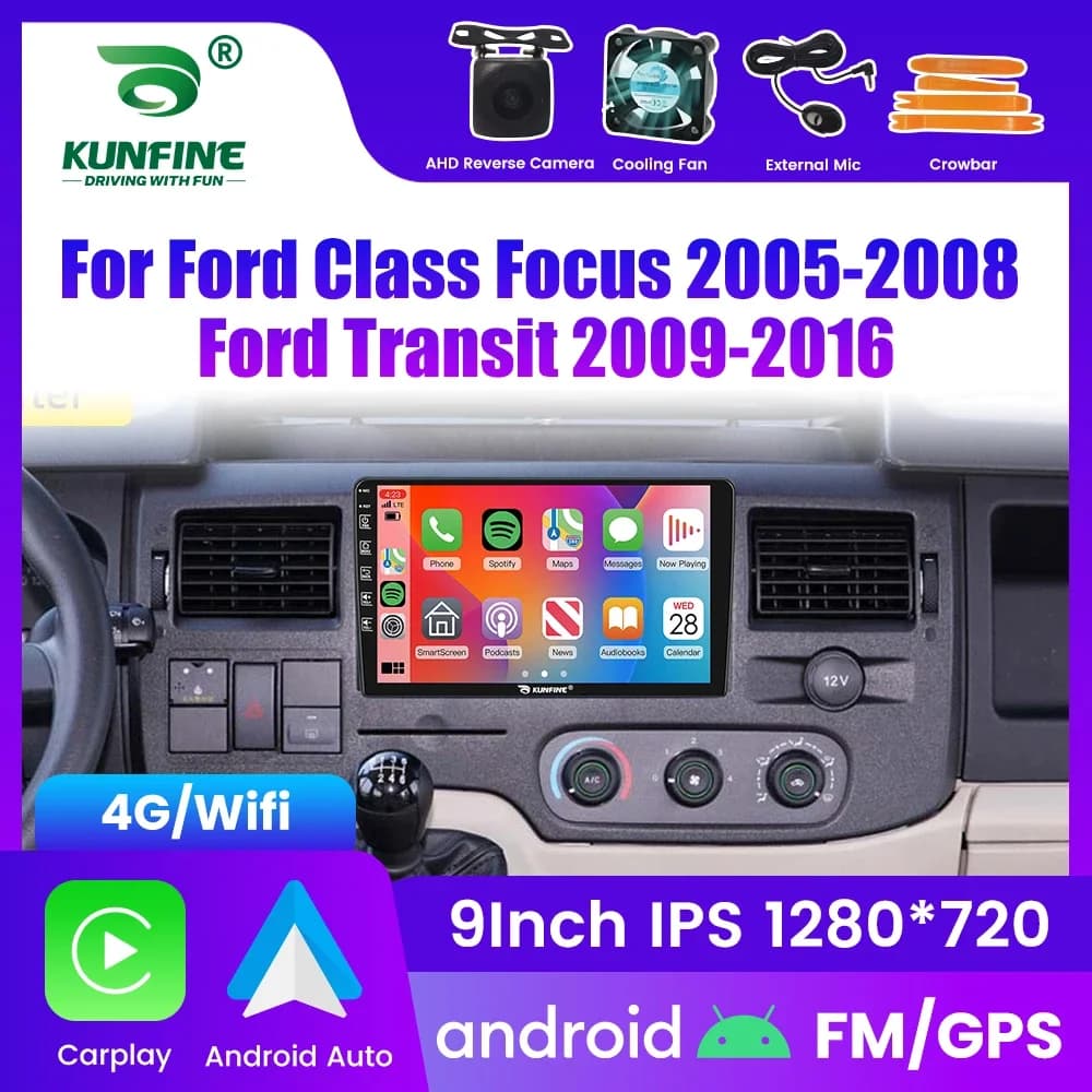 Autoradio Android per Ford Class Focus 2005-2008, stereo 2Din Octa Core con navigatore GPS, schermo IPS, Carplay e Android Auto