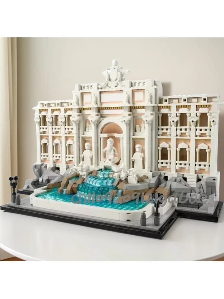 La nuova architettura del paesaggio urbano bianco MOC, decorazioni per la casa, blocchi da costruzione, regali per le vacanze dei bambini,