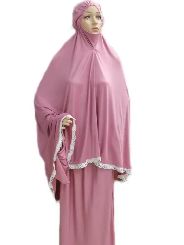 Eid Ramadan Preghiera Indumento Musulmano Donne Gonna Set 2 Pezzi Abaya Set Abito musulman ensembles Hijab Lungo Khimar Gonna Set Niqab