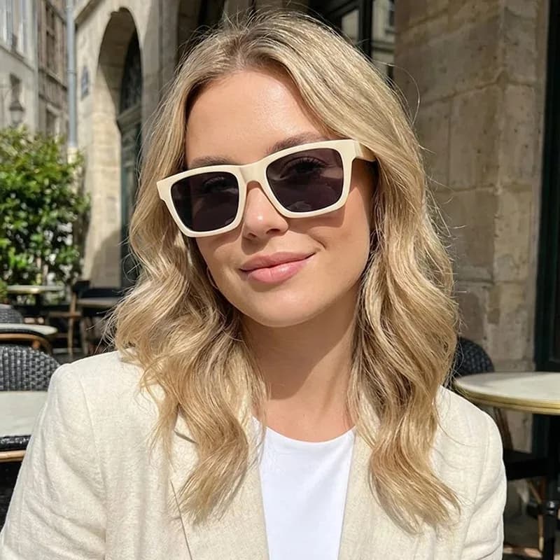 Fashion Square Retro Sunglasses Man Driving Fishing Luxury Brand Designer Sun Glasses UV400 Cat Eye Eyewear