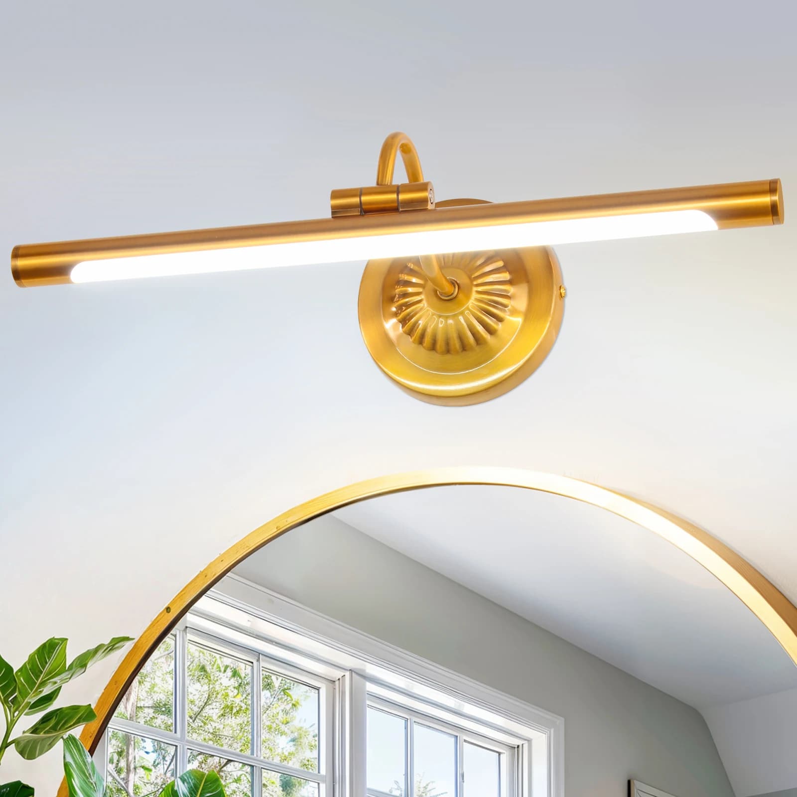 Lampada LED per Specchio da Bagno IP44, Lampada LED per Specchio da Bagno 44cm 170 ° Lampada da Parete Orientabile per Bagno, Lampada per Specchio Impermeabile