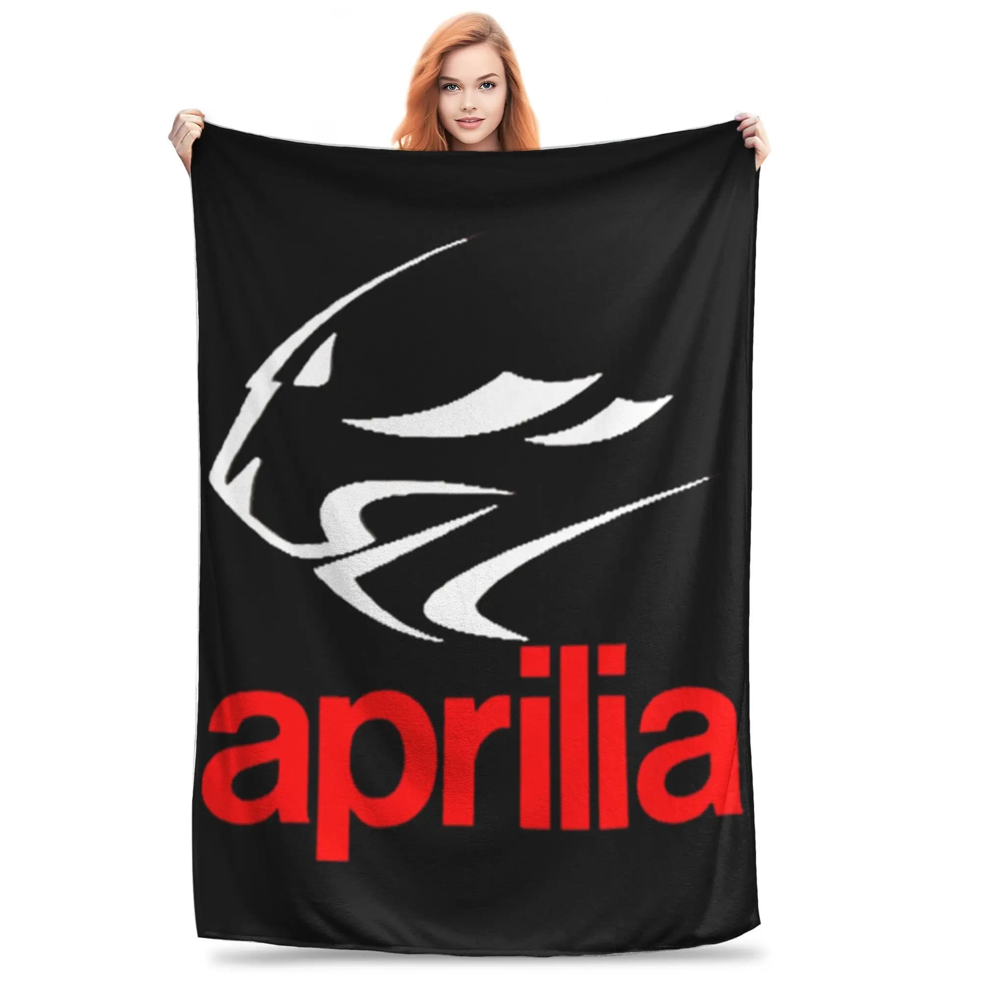 Flannel Throw Blanket Aprilias Italy Racing Logo Warm Plush Blankets Soft Bedspread for Bed Living room Home Picnic Couch