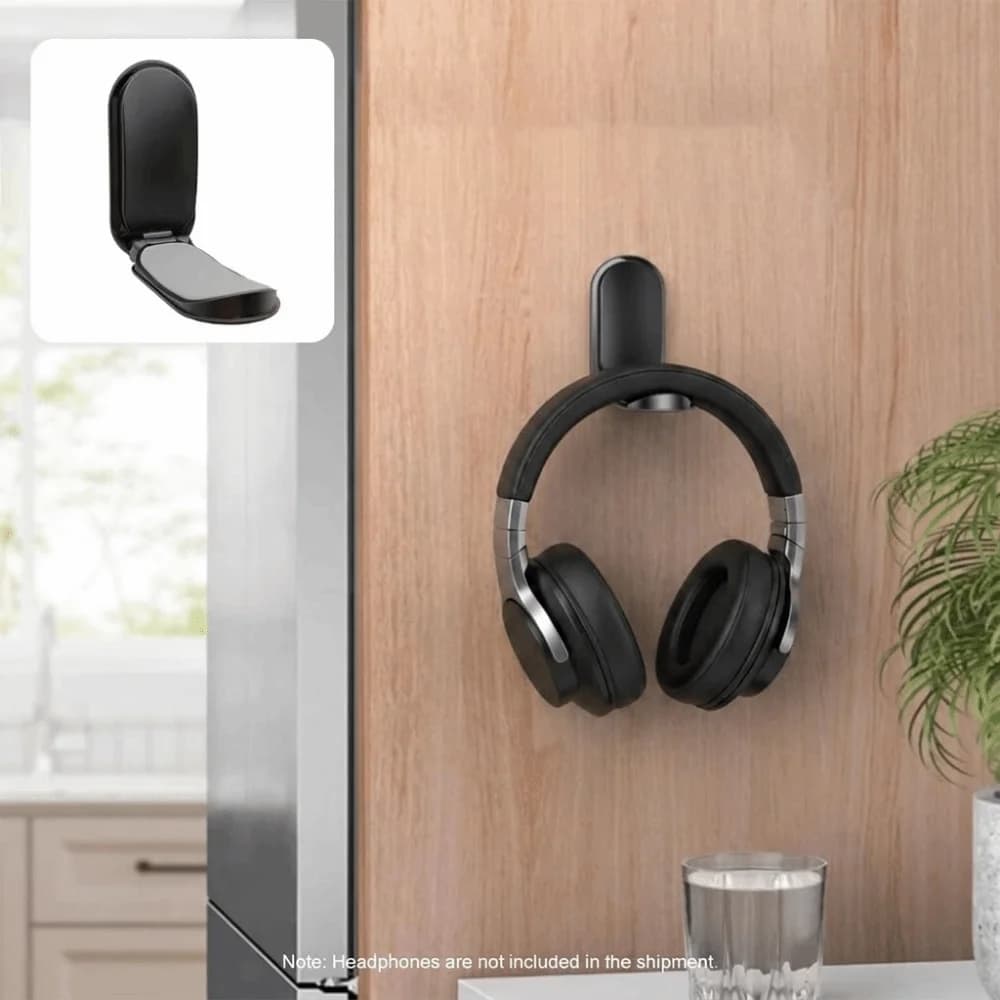 Magnetic Foldable Headphone Stand Adhesive Non-Slip Silicone Pad Headphone Support Hook Wall Mount Universal