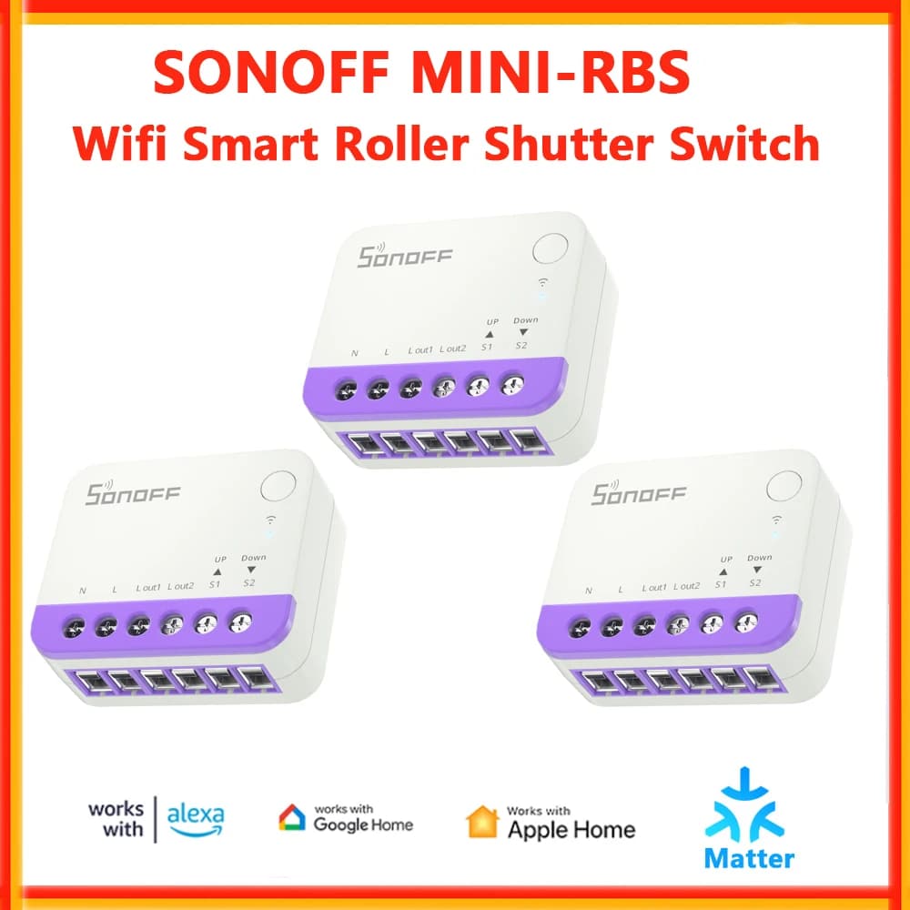 SONOFF MINI-RBS Smart Switch for Tapparelle and Curtains, Compatible with eWelink APP, Homekit, Alexa, Google, IFTTT