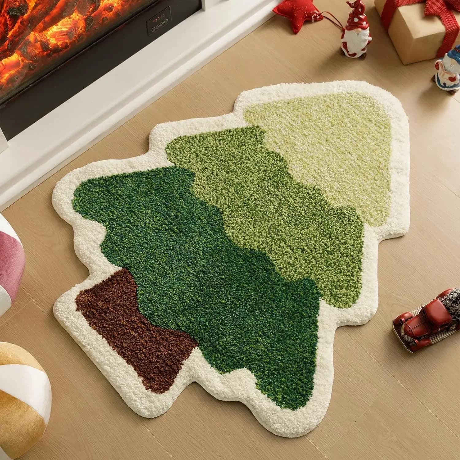 2025 Regalo di Capodanno Tappeto Forma di albero di Natale Tappeto da pavimento Antiscivolo Porta d'ingresso Camera da letto Bagno Toilette Zerbino Navidad Decorazione della casa