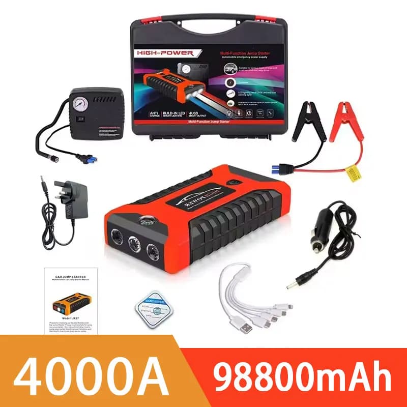 Dispositivo di avviamento del caricatore portatile 4000A Power Bank 99800mAh per batteria di emergenza per auto Jump Starter Batteria per auto portatile