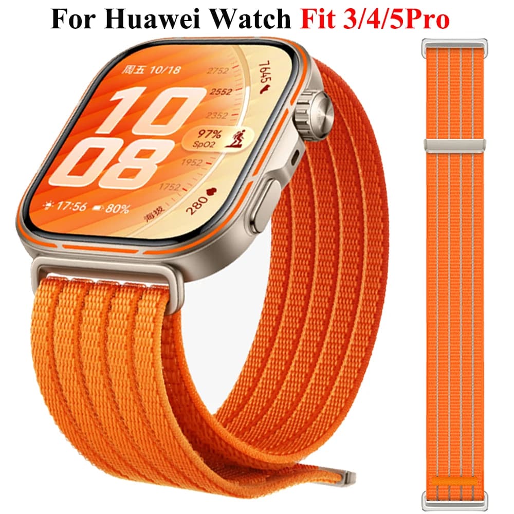 Cinturino in nylon intrecciato per Huawei Watch Fit 5Pro 4Pro, comodo e traspirante, per Huawei Watch Fit 5 4 3.
