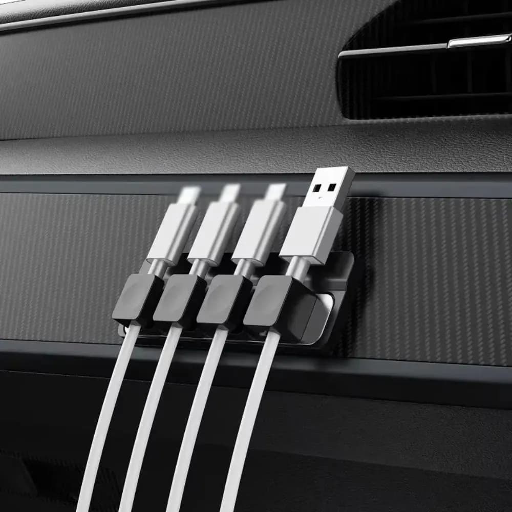 Clip Magnetiche Multiuso per Cavi, Autoadesive e Regolabili, Organizzatore per Gestione Cavi