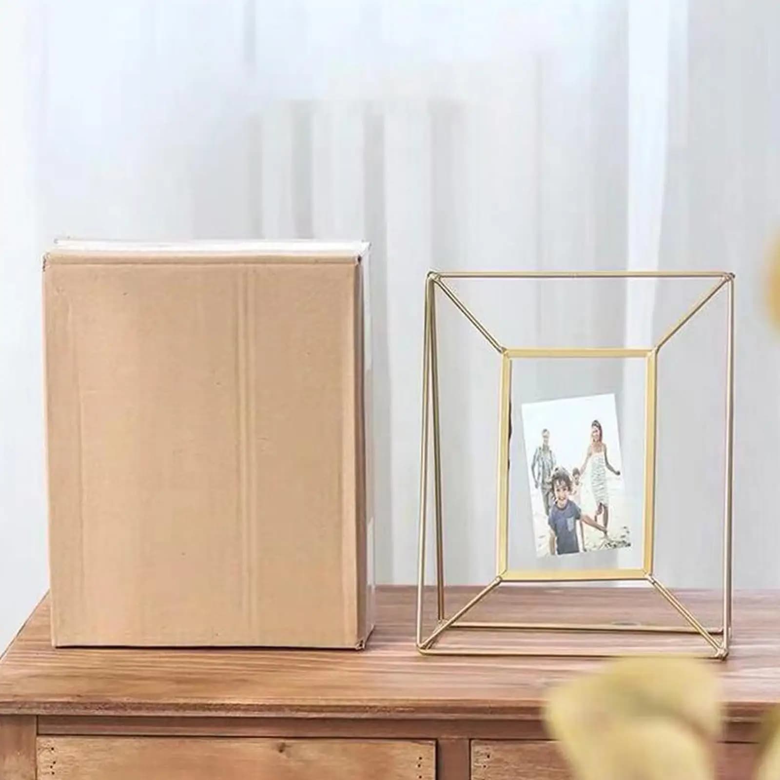 6" Floating Glass Metal Photo Frames Picture Frame Decor Contemporary Finishes for Any Postcards, Ticket Stubs