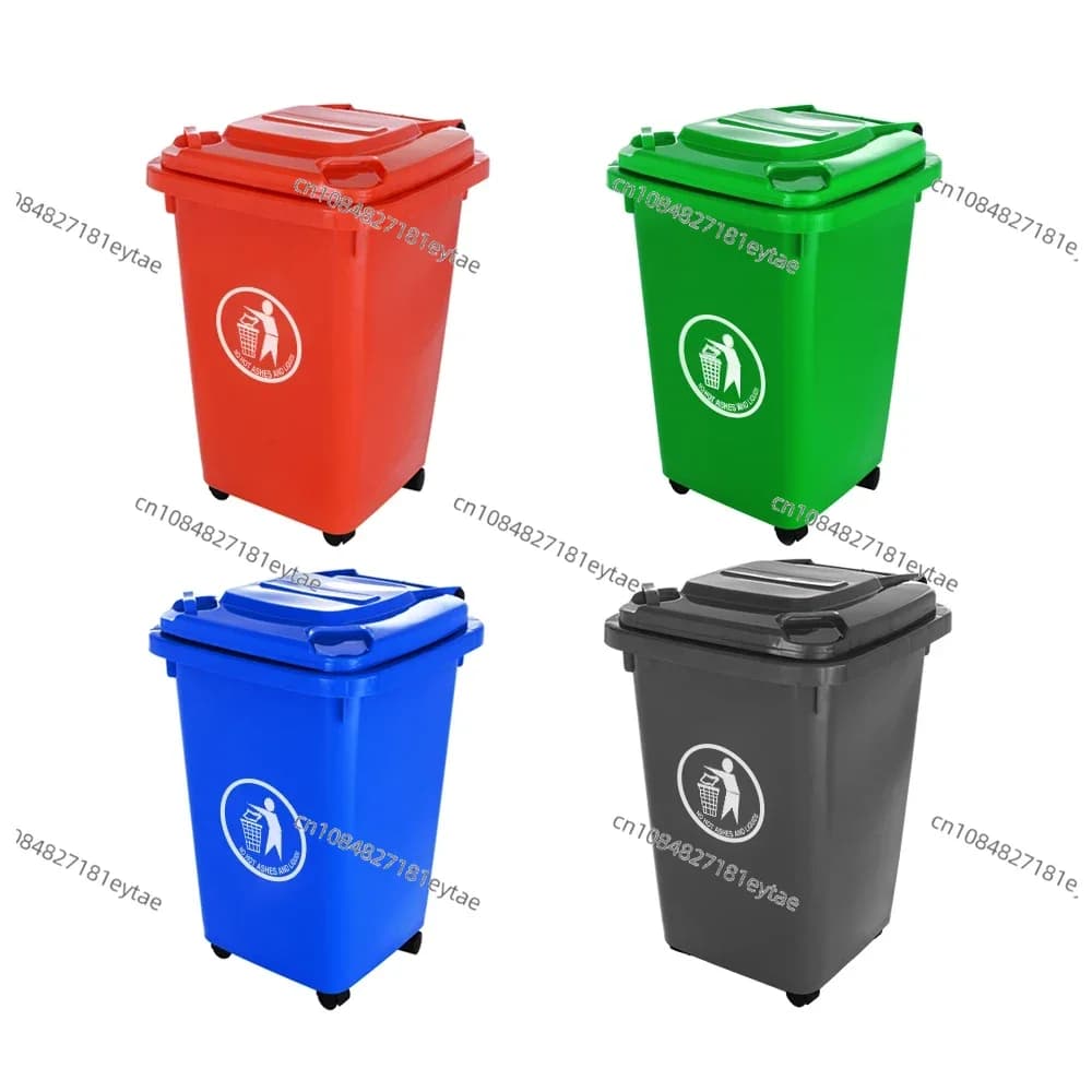 Bidone della spazzatura in plastica economico da 60 litri per il riciclaggio dei bidoni della spazzatura