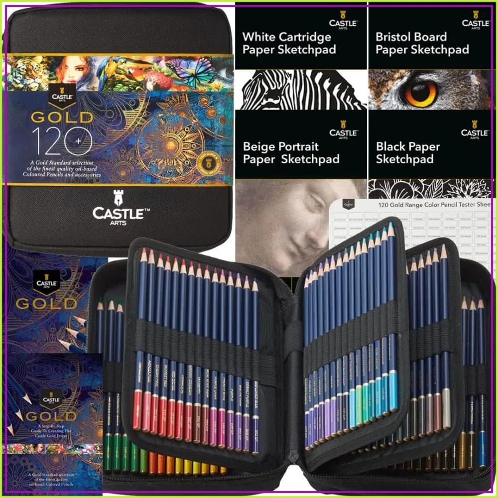 120 Oil-Based Coloring Pencils Set - Vibrant, Break-Resistant, Zipper Case for Artists