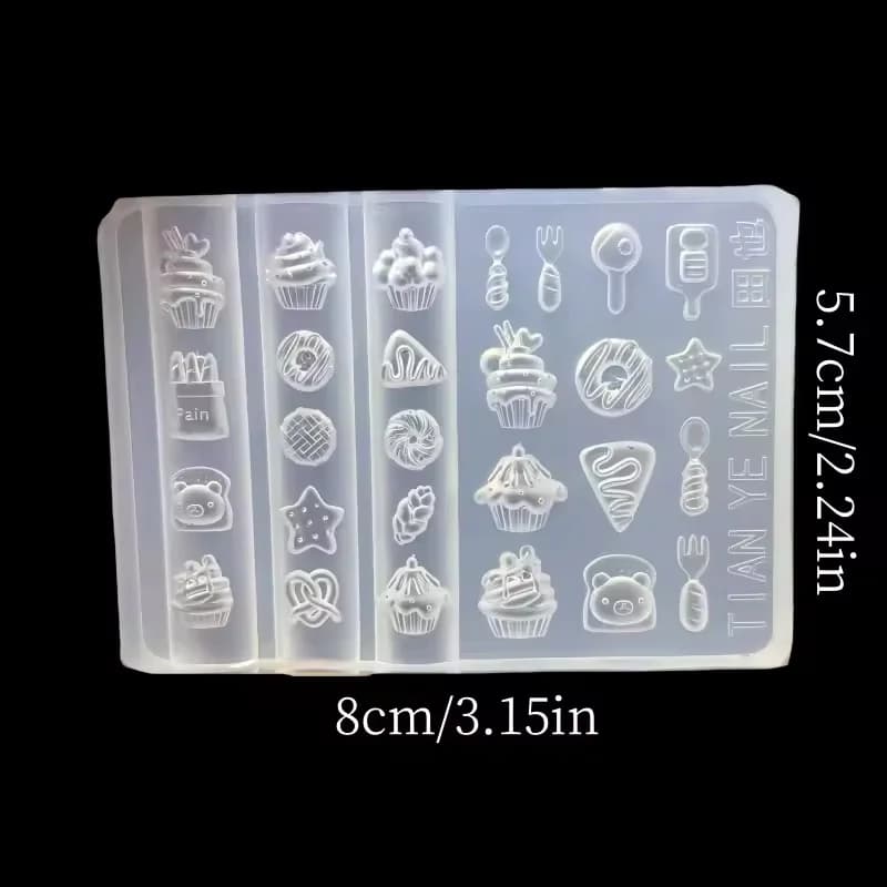1pc torta gelato ciambelle di maiale stampo acrilico 3D decorazione unghie artistiche unghie design fai da te modello per unghie in silicone stampo per unghie