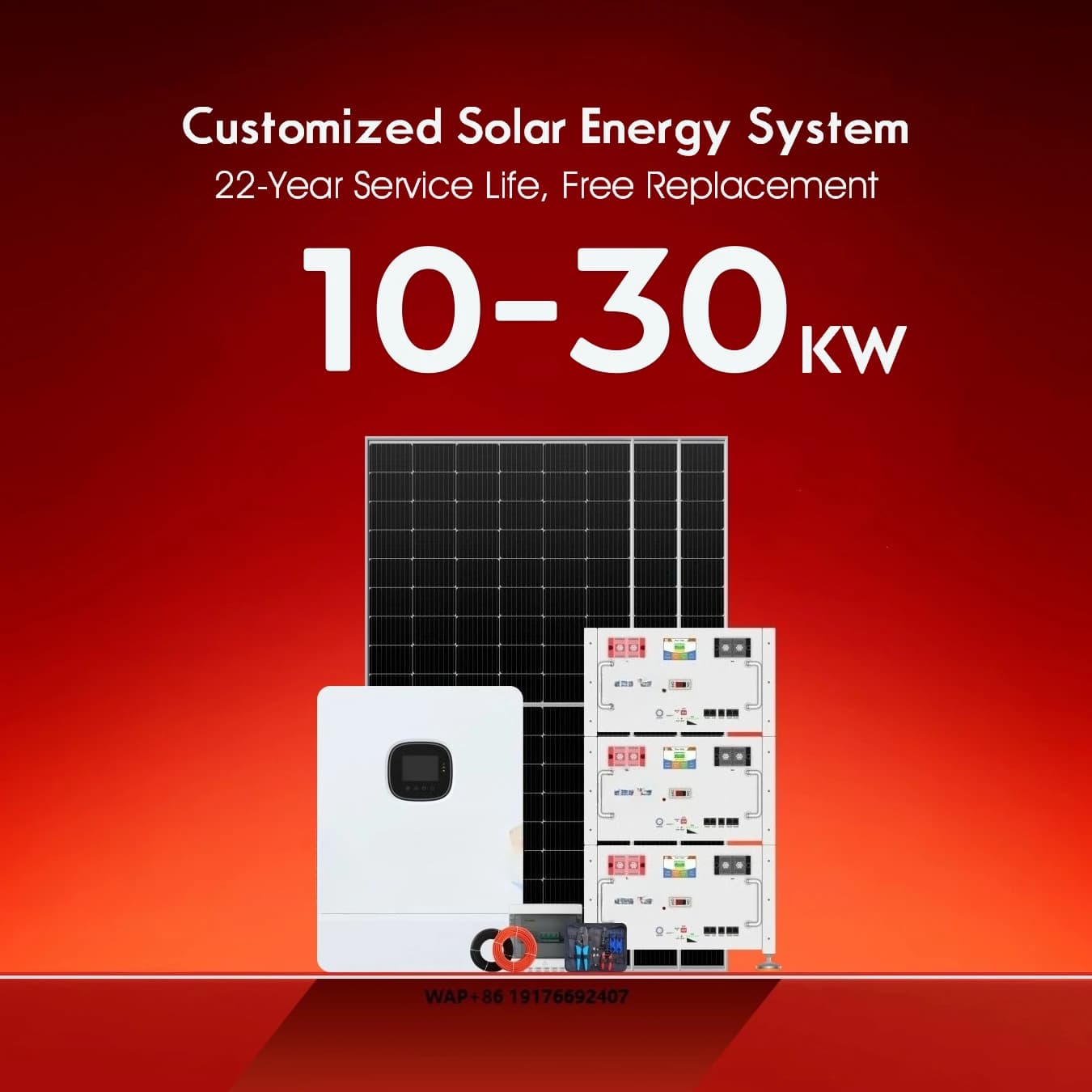 Sistema di Energia Solare Off-Grid KEVOLT 10kW 15KW 20kW 30kW con Pacchi Batterie agli Ioni di Litio e Kit Pannelli Solari