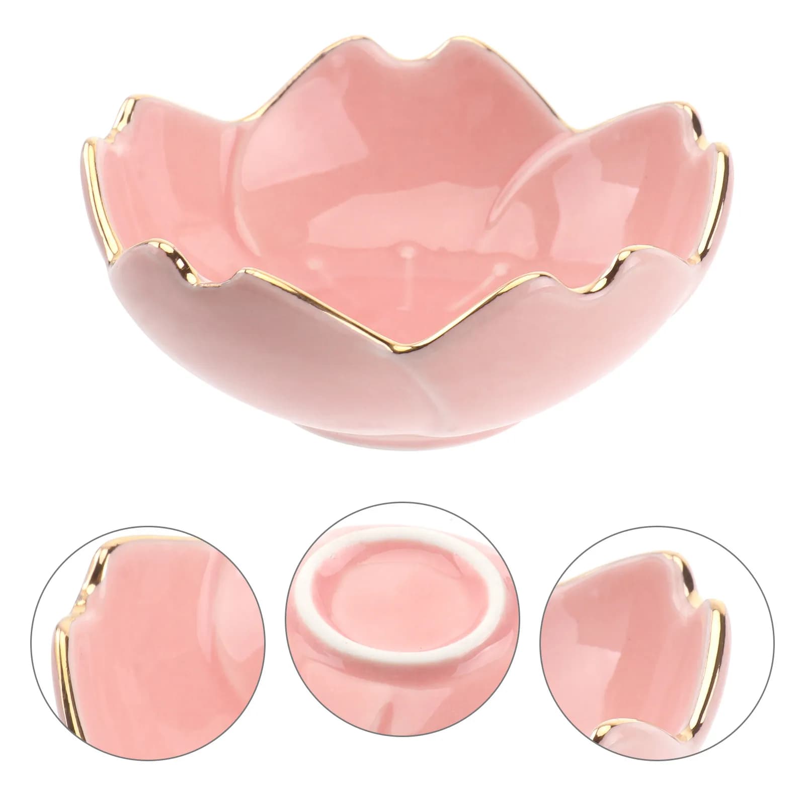 Set di 2 Piattini in Ceramica a Forma di Fiore di Ciliegio, Elegante Design Floreale, per Salsa di Soia, Wasabi, Sottaceti, Spezie e Antipasti
