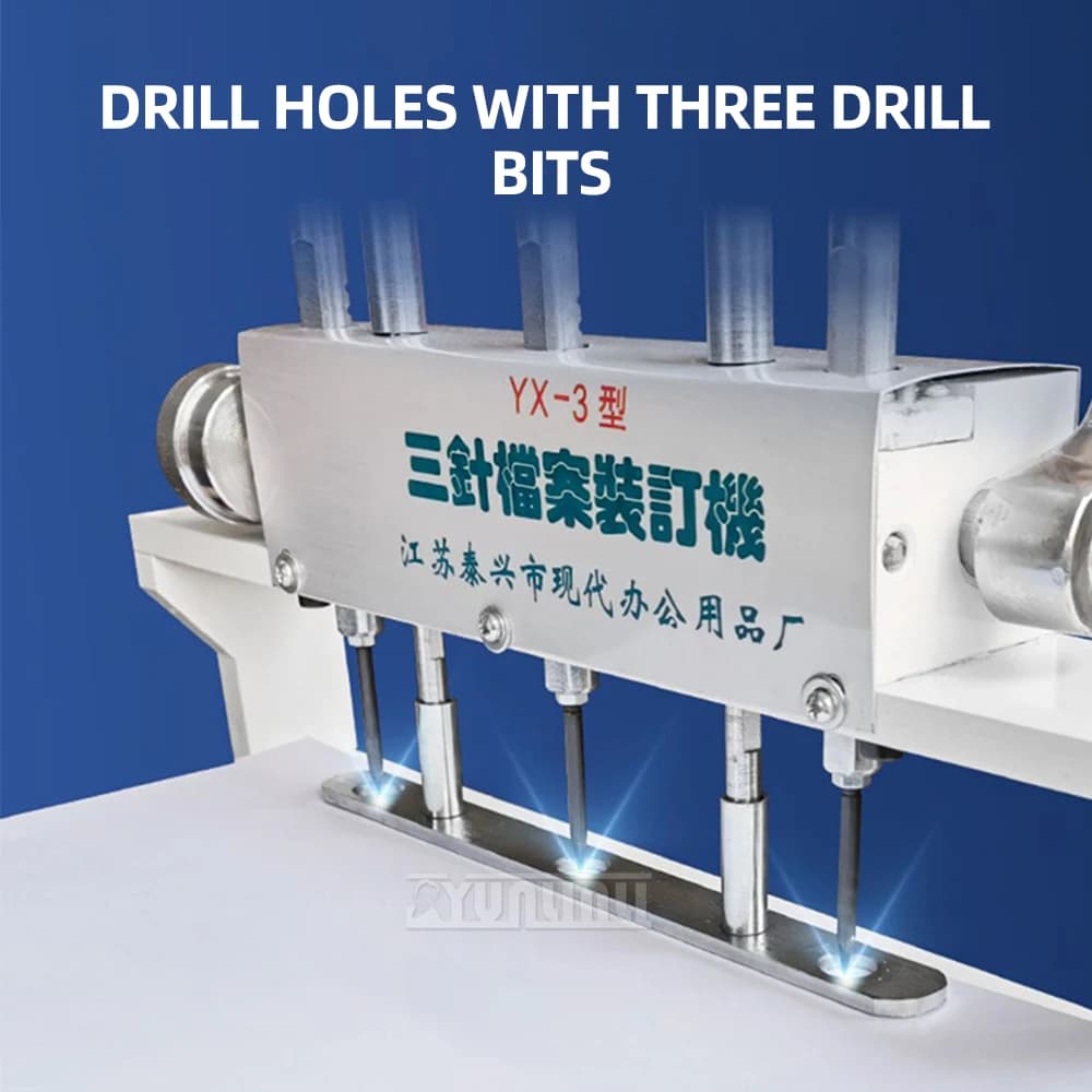 File Binding,Modern Three-Needle Personnel File Binding Machine, Three-Hole Punch, Manual Hole Punch