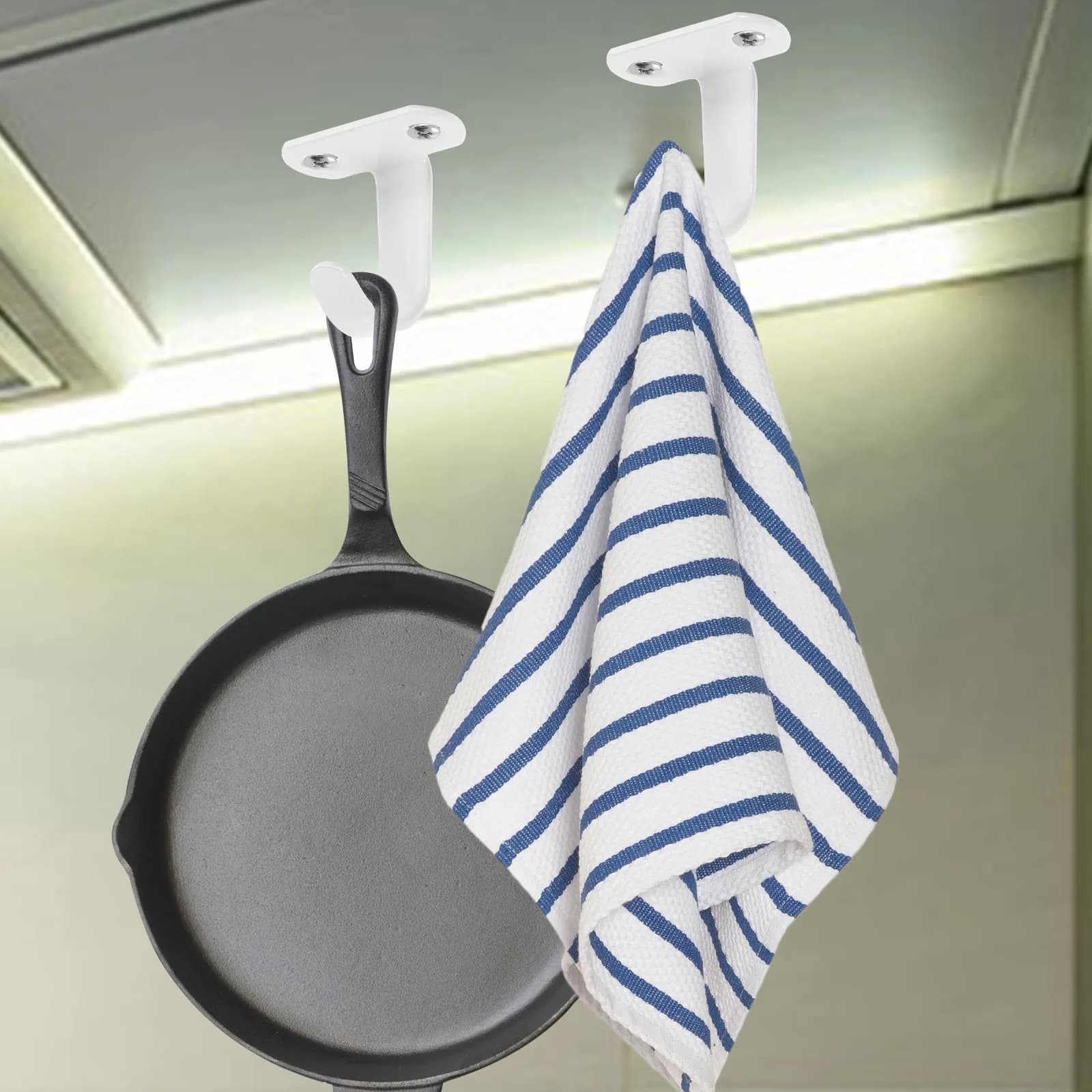 6Pcs Heavy Duty Metal Ceiling Hooks Screw Mounted Wall Hangings for Towels Robes Clothes Lamps Flowers Plants Ceiling Hooks