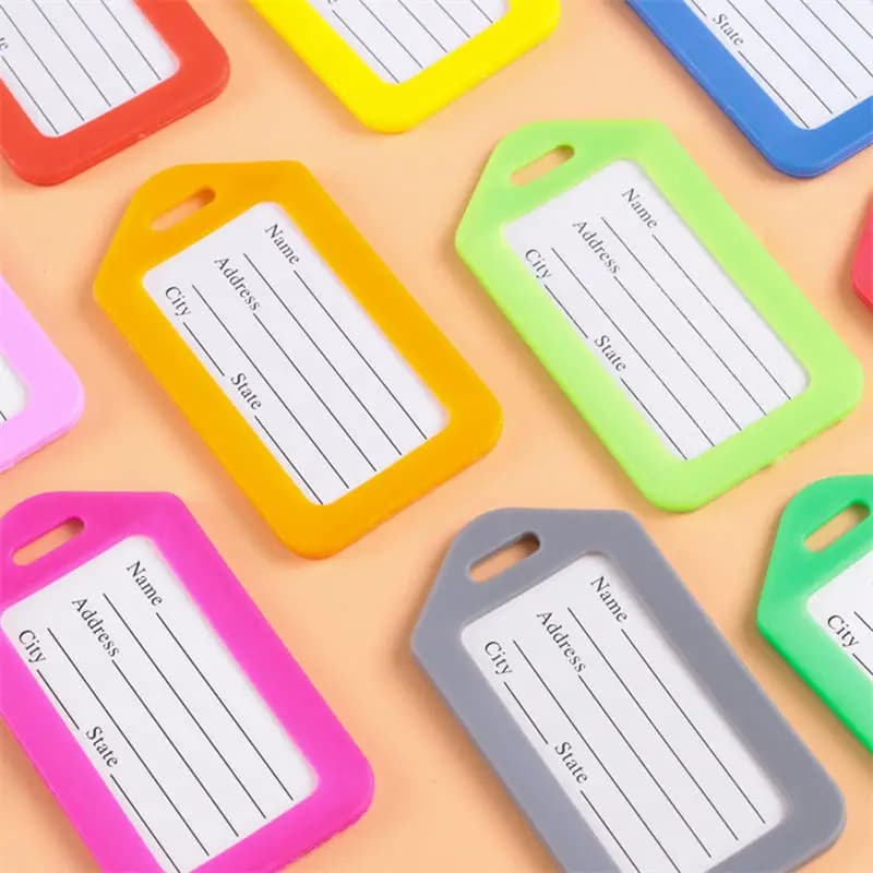 2 Etichette per Bagagli da Viaggio con Portachiavi, Impermeabili e Multifunzionali, Accessori per Etichette Bagaglio da Viaggio
