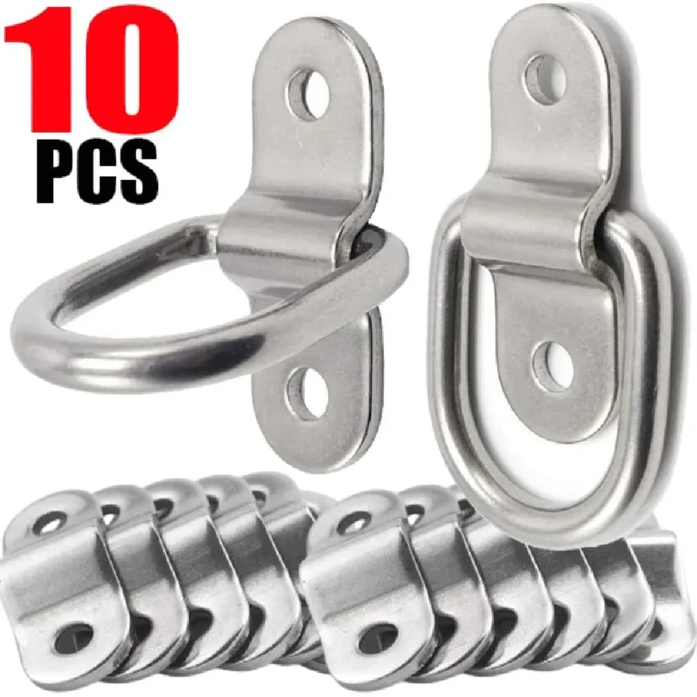 D Rings Tie Down Anchors Ring Pull Hook Stainless Steel Lashing Ring Load Fit for Car Boat Cargo Trailer Vehicles RV Van