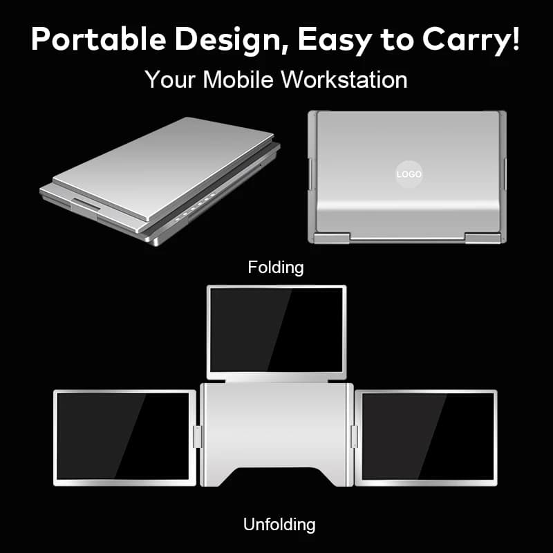 2026 Hot Sale desktop model cable 1 for portable monitor support with 3 screen IPS panel 16 '' 1920 * 1200P