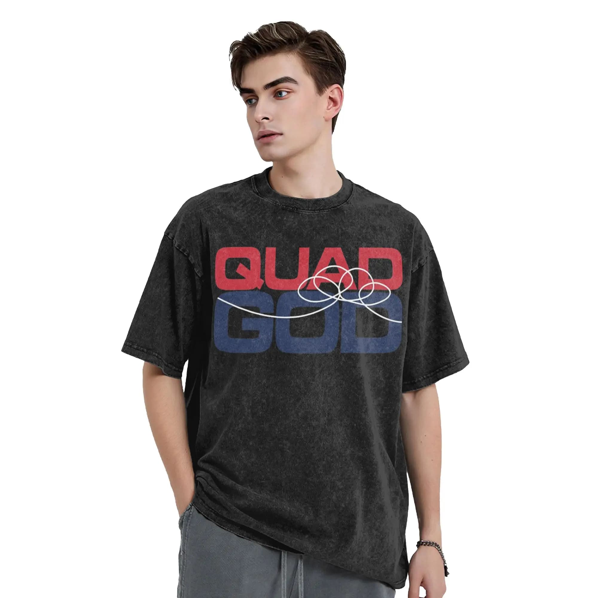 T-shirt Lavate Ilia Malinin Quad God Hip Hop Oversize Pattinaggio su Ghiaccio Streetwear Magliette Estive a Maniche Corte per Uomo Donna