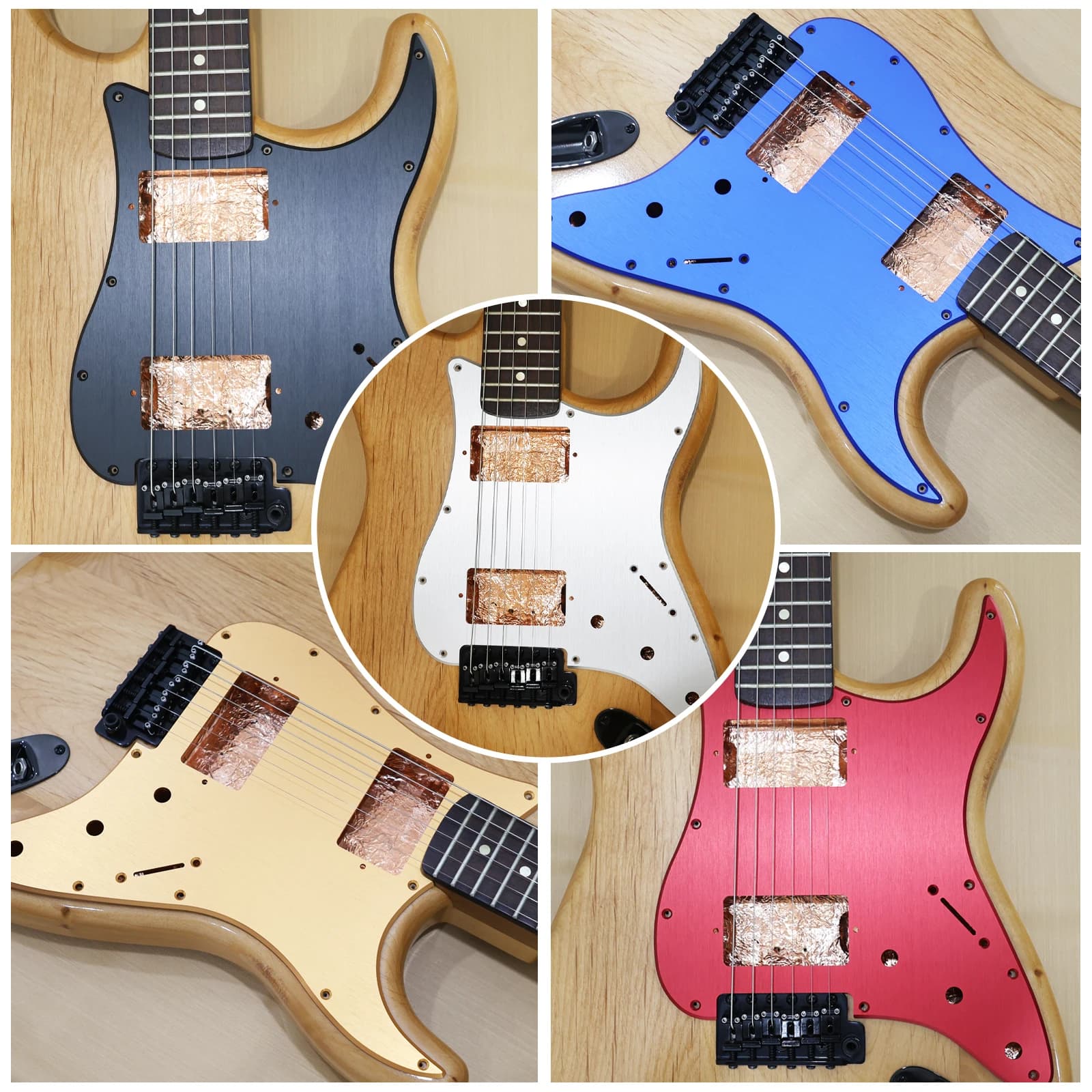 Phrilam Battipenna per Chitarra in Alluminio Anodizzato a 11 Fori, Stile Moderno ST/Strat HH, Protezione Antigraffio per USA/Messico