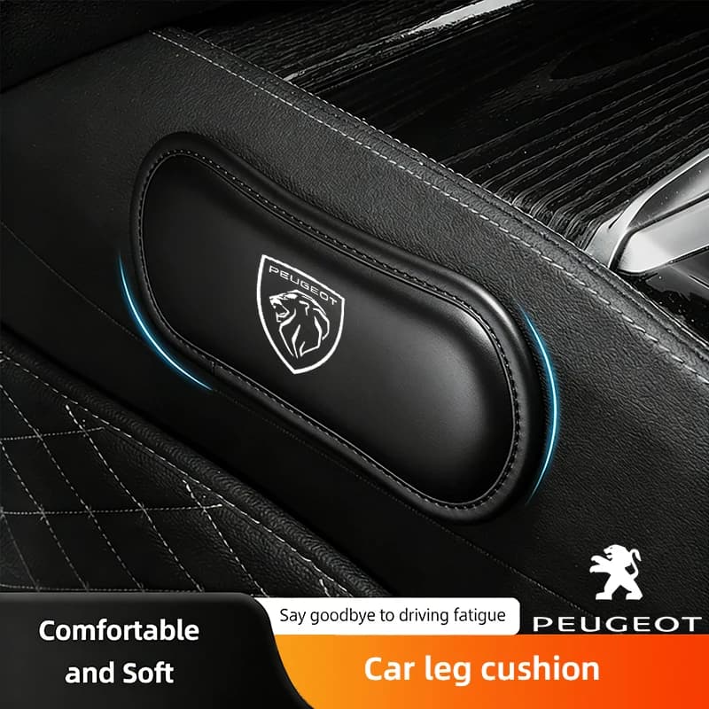 1 Pezzo Cuscino in Pelle per Auto, Supporto Ginocchio in Memory Foam Elastico per Peugeot 206 307 308 207 3008 208 407 508 2008 5008 301 406 408