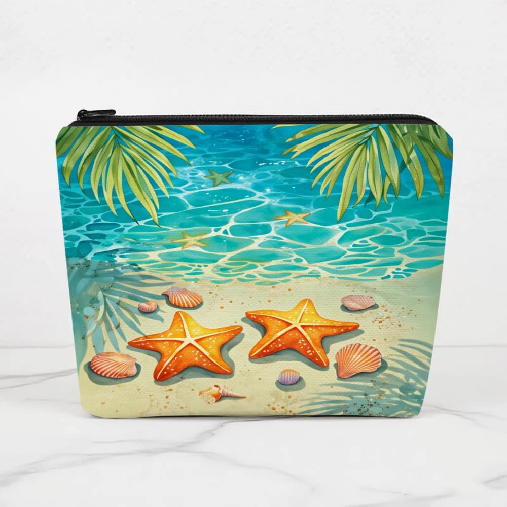 Borse per il trucco Hello Summer Duck Beach Scene per ragazze, pochette per cosmetici, borsa da toilette, astuccio per matite, custodia da viaggio