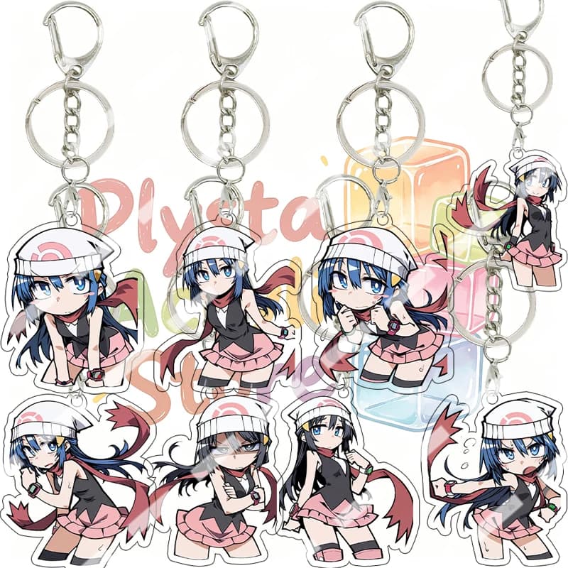 Q Version Pocket Monsters Dawn Figure 5cm Acrylic Keychain Cartoon Cute Backpack Accessory Pendant Students Charms Birthday Gift