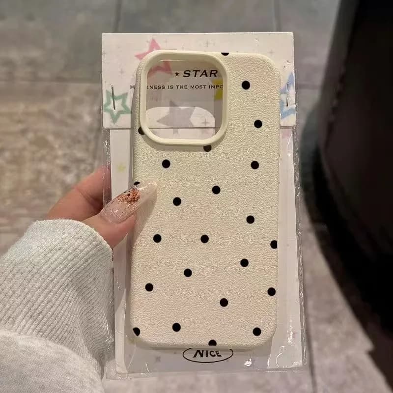 Custodia per telefono a pois neri per iPhone 17 16 15 Plus 12 13 11 Pro Max Air Bella cover per iPhone 16 15 Plus 16e X XS XR Custodie