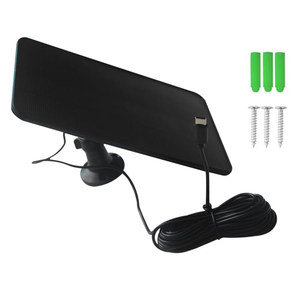 Pannello Solare 6W 5V per Videocitofoni Wireless e Telecamere di Sicurezza Esterne, Monocristallino con Efficienza del 21,5%