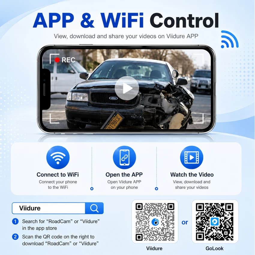 For Chery Jetour Dashing 1.6T 2022~2024 2025 2026 4K UHD Plug and Play WIFi Car DVR 4k Front and Rear Dual Cam With APP Control