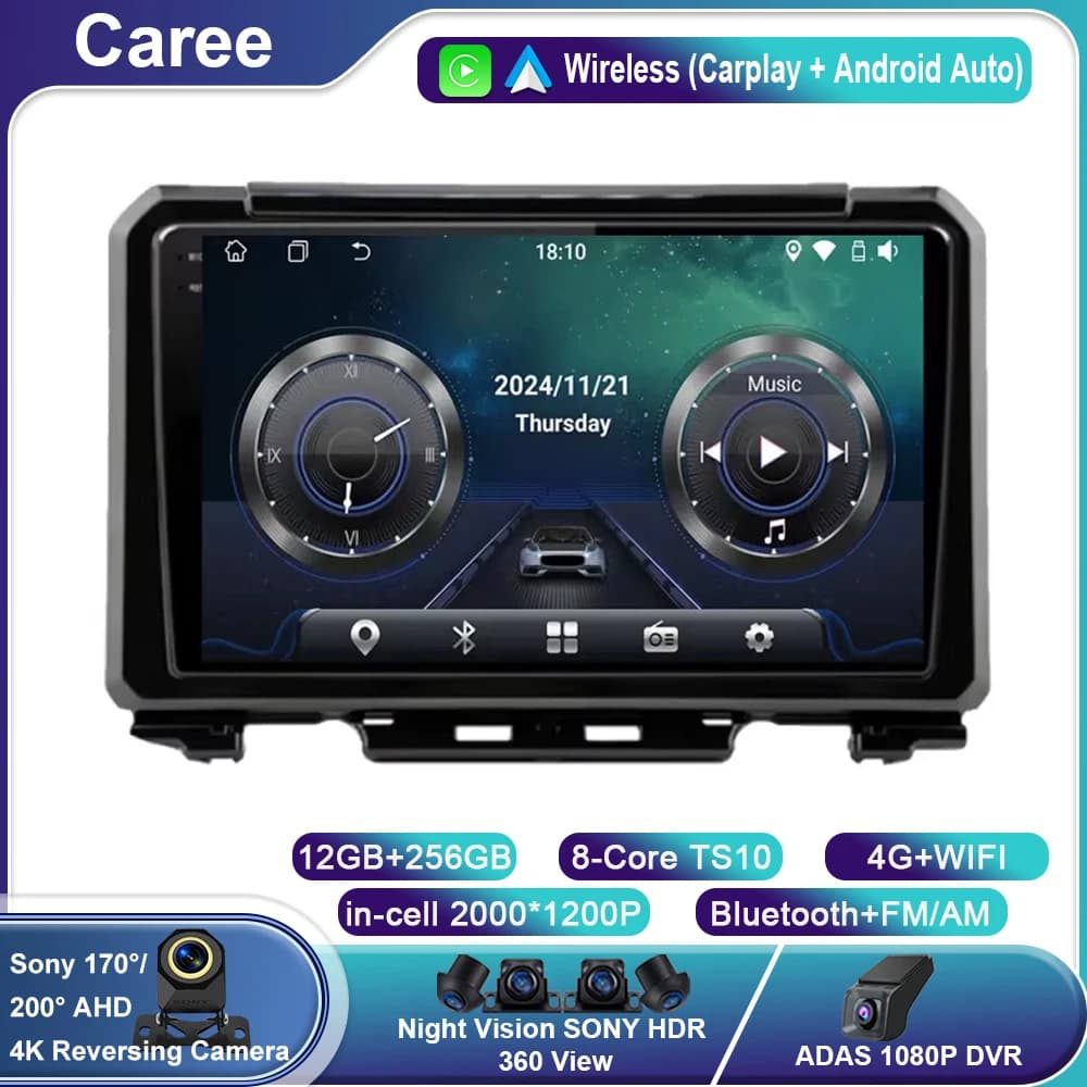 Auto Android Per Suzuki Jimny 2018 2019 2020 Autoradio Multimediale Stereo Video Player Navigazione GPS BT Carplay Auto DSP No 2Din