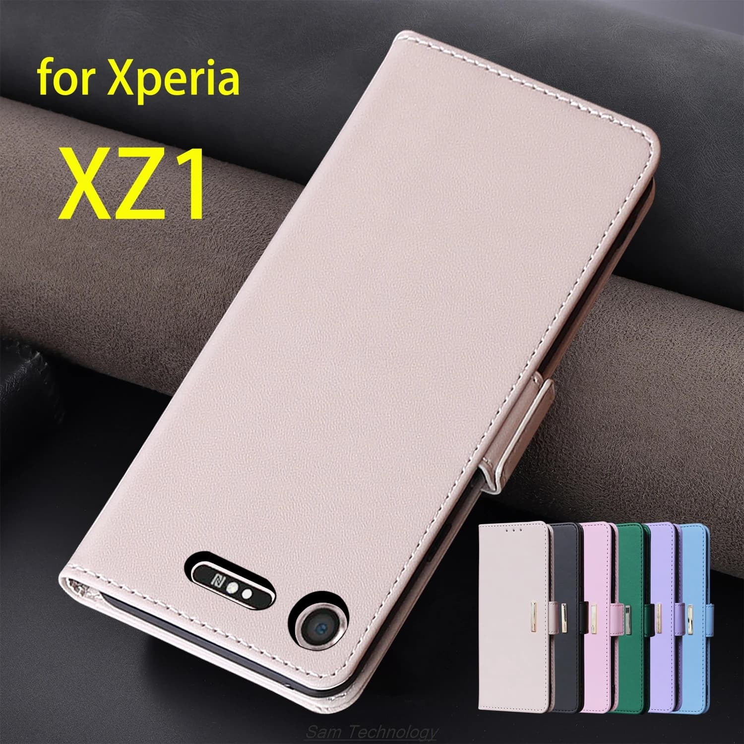 Custodia in pelle con fibbia magnetica per Sony Xperia XZ1 G8341 G8343 G8342 Portafoglio RFID BLOCCO Flip Cover femminile Semplice Fundas Coque