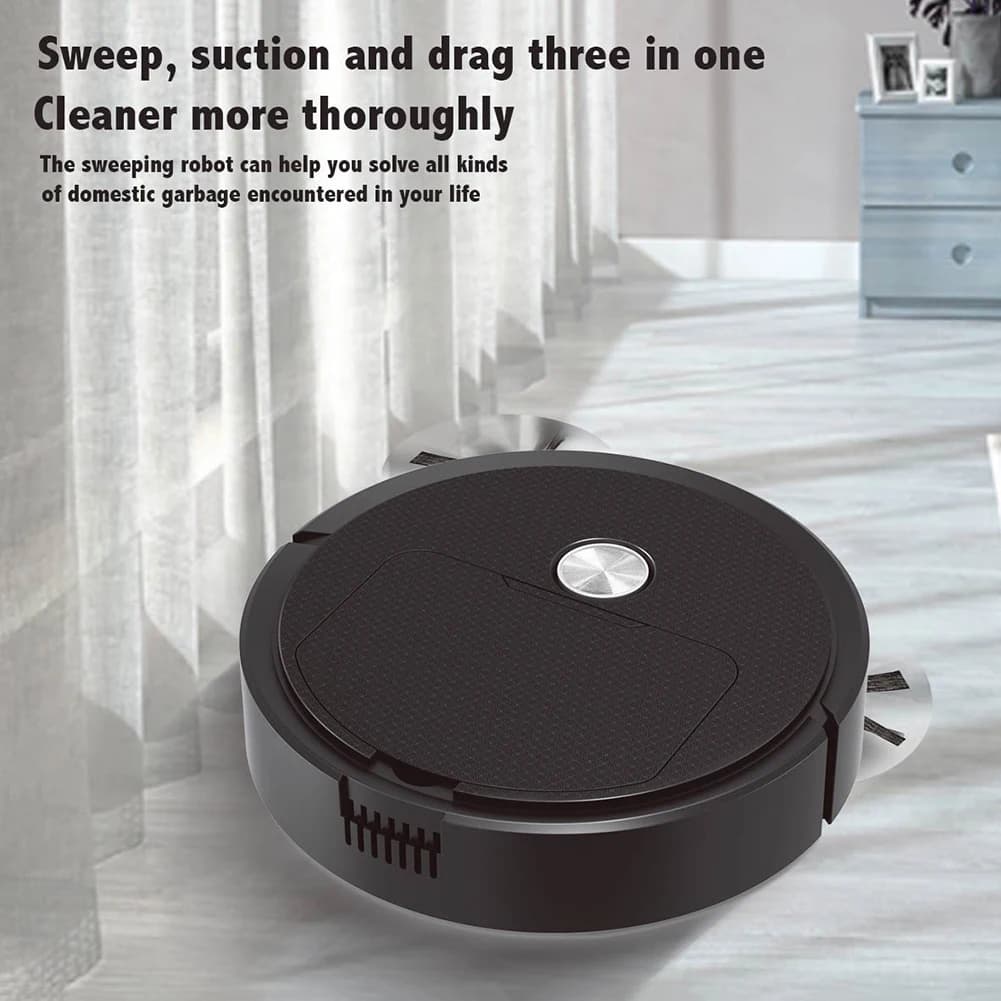 Aspirapolvere robot intelligente wireless 3 in 1 Robot spazzante ricaricabile da 1200 mAh Spazzatrice automatica Risparmio di manodopera a basso rumore
