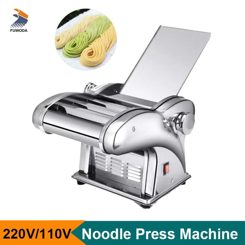 Macchina per pressare noodle rotonda piatta per noodle elettrica Spessore regolabile Acciaio inossidabile 4 lame Pasta Maker per uso domestico