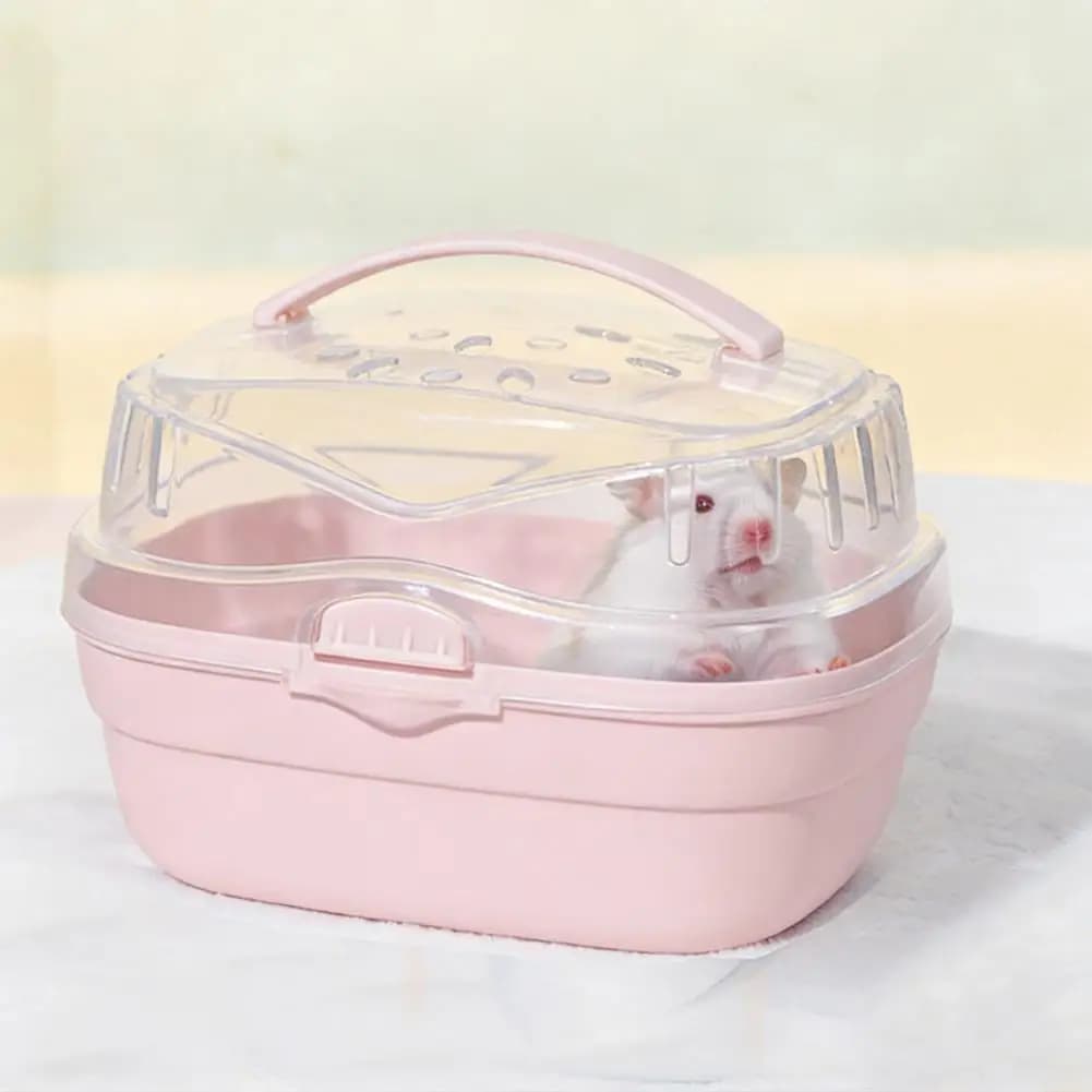Trasportino Trasparente Portatile per Criceti, Gabbia da Viaggio Creativa per Piccoli Animali come Criceti e Gerbilli