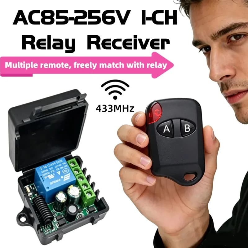 433Mhz Remote Control Wireless Switch DC 220V 1CH RF 10A Relay Receiver and 2CH Transmitter For Door Electromagnetic Lock