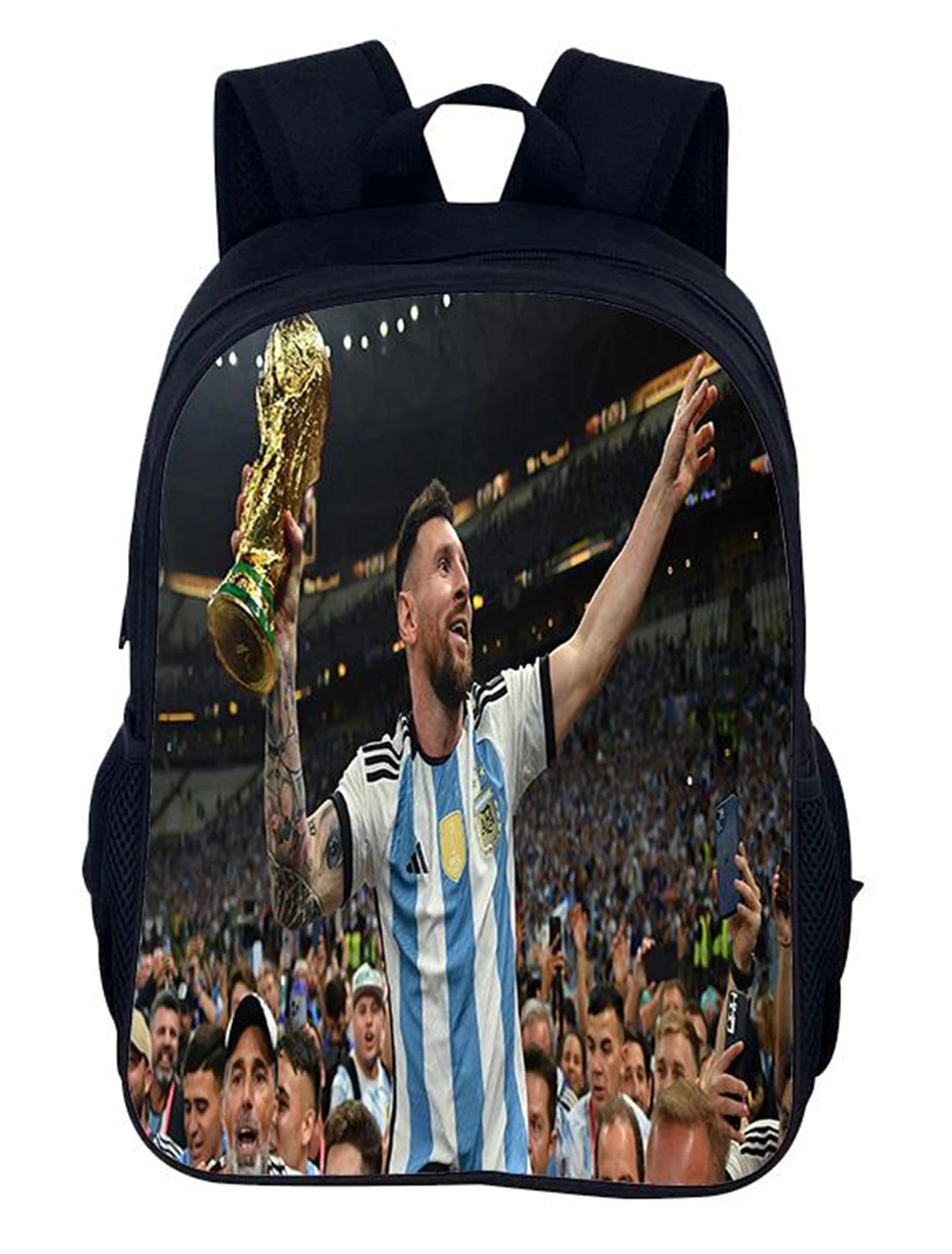 Soccer Stars M-Messi-10 School Backpack Wear Resistant Casual Bookbag Waterproof Travel Daypack for Boys Girls