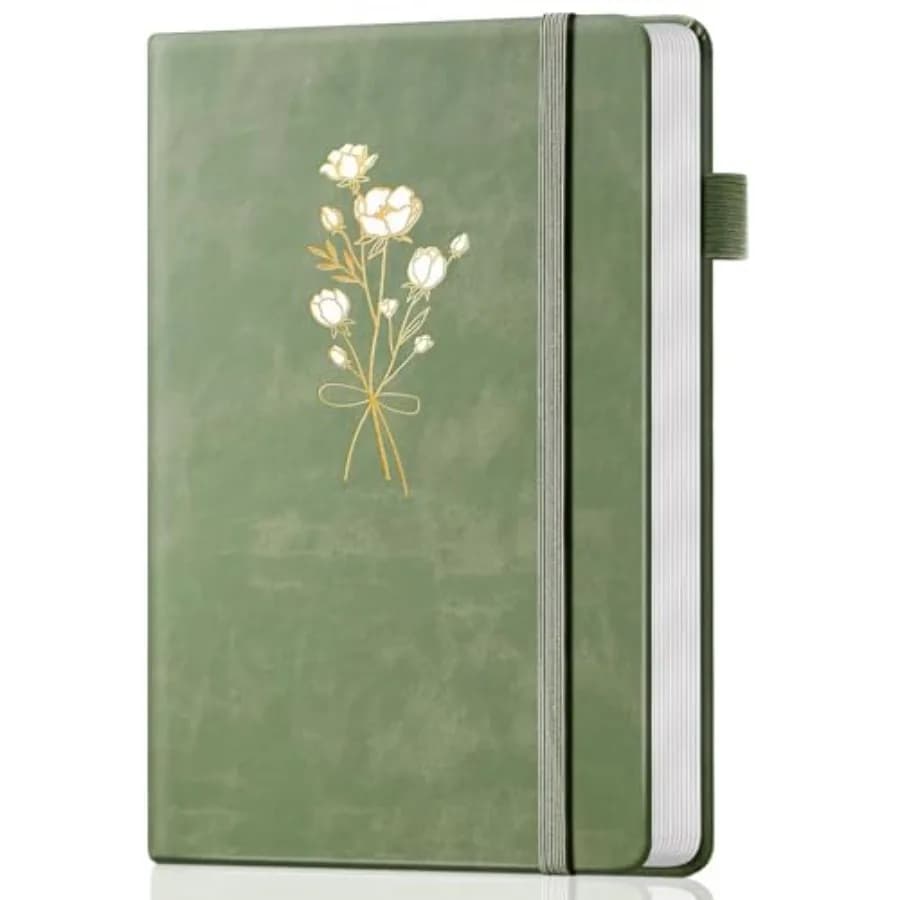 Journal for Girls Women Journals for Writing 100GSM A5 Leather Notebook for Girls Ages 8-12 College Ruled 192 Pages Flower Diar