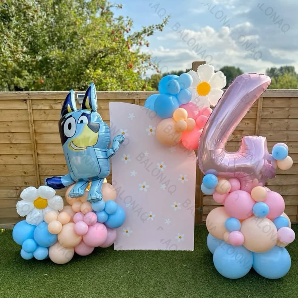Kit di 66 Palloncini in Lattice Blu con Tema Cane, Palloncini Numerici, Arco e Ghirlanda per Feste di Compleanno, Baby Shower, Decorazioni e Regali