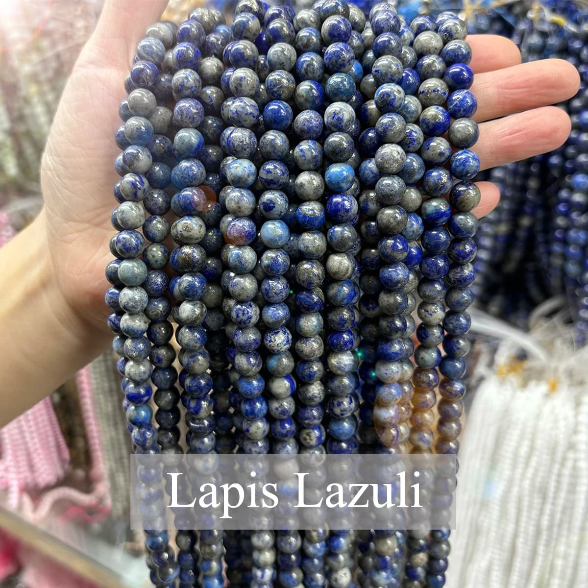 Lapis Lazuli Beads Natural Stone 4 6 8 10mm Round Loose Beads Jewelry Making DIY Bracelet Necklace Craft Supplies Crystal Charm