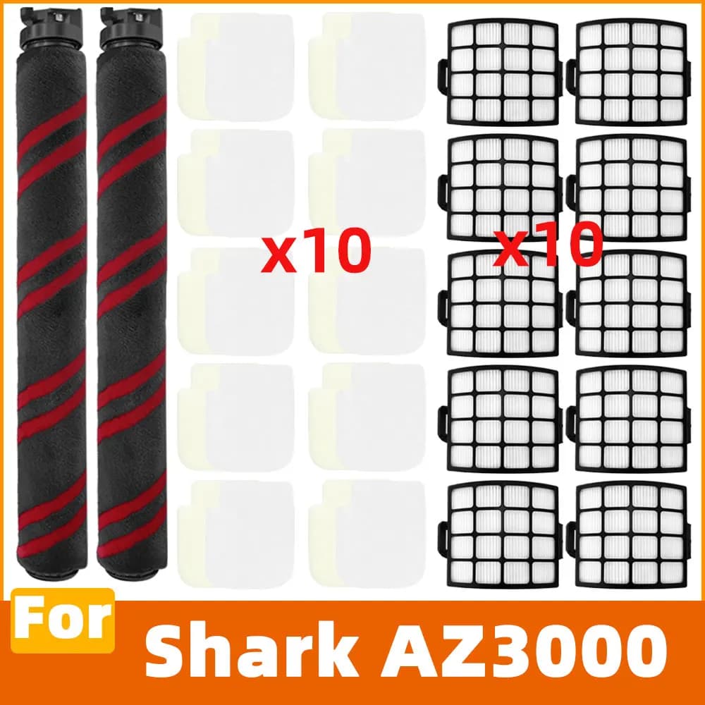 Compatible with Shark AZ3000 Vacuum Cleaner Roller Brush Main Brush HEPA Filter Foam Kit Replacement Parts