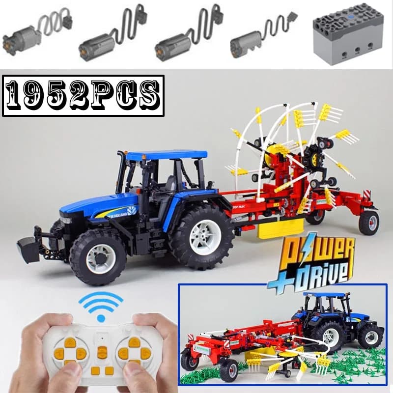 NUOVO Modello in Scala 1:17 di Fattoria Pottinger TOP 762C Windrower Trattore Building Block Assemblaggio Remoto Giocattolo Modello Regalo di Compleanno del Ragazzo