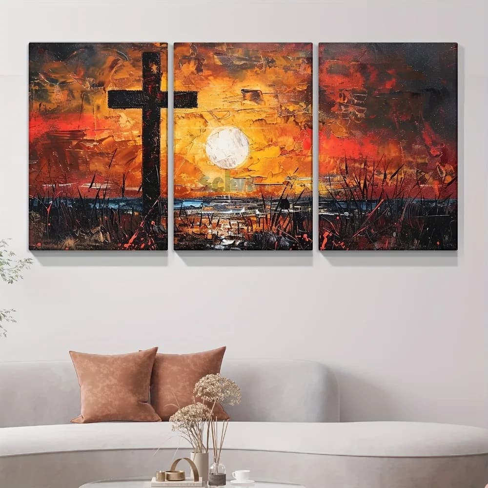3 pieces 1.5 inches thick frame in pine alba image poster canvas printed wall decoration Bedroom living room decoration