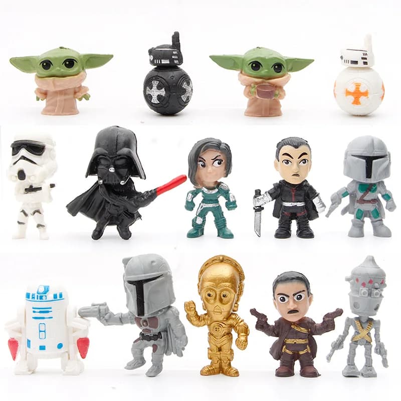 14-16 pz/set Darth Vader Il Manda lorian DIN DJARIN Baby Yoda Skywalker R2-D2 C-3PO BB-8 Action Figure Movie Cartoon PVC Modello