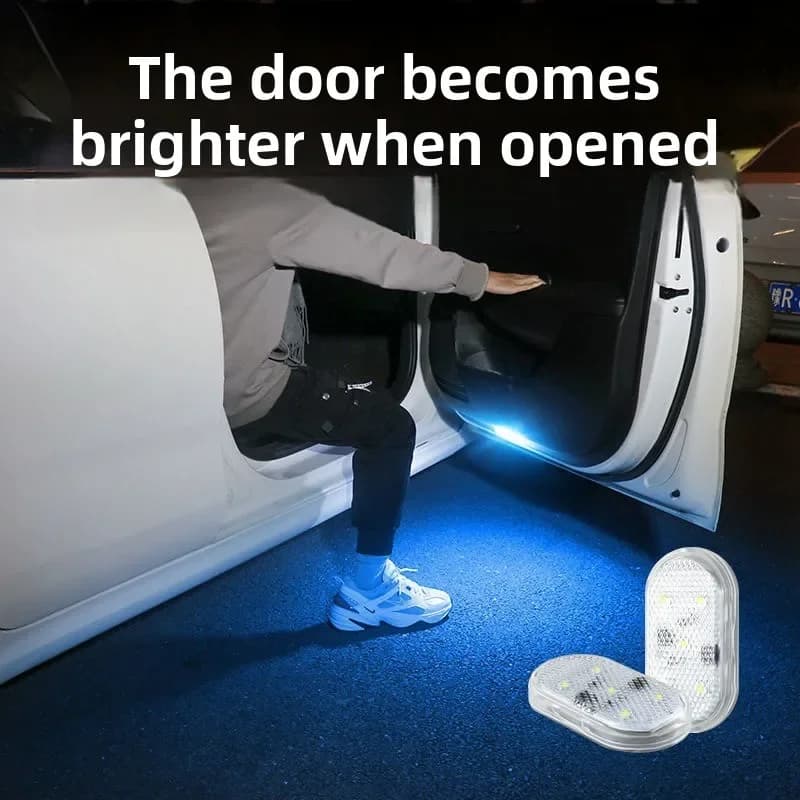 Illuminazione per porta Luce con sensore LED Luce per apertura portiera per auto Ricarica USB Luce di benvenuto Avviso anticollisione a terra Luce ambientale