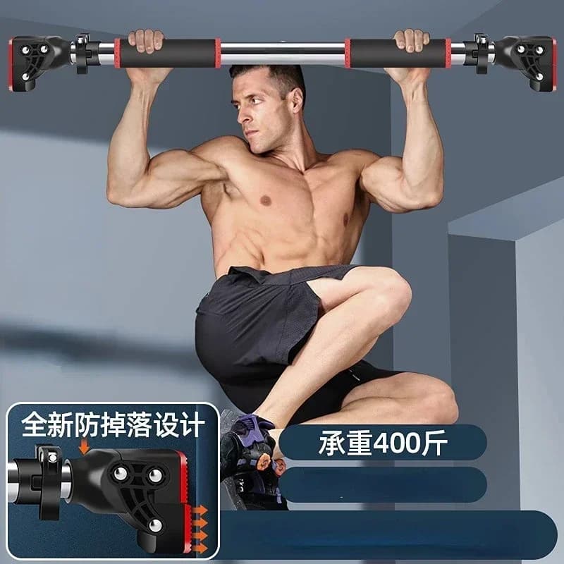 Upgrade Fitness Equipment for Indoor Tractions Bar Tractions for Interior No Drilling Wheels Horizontal Professional Non-slip Bar
