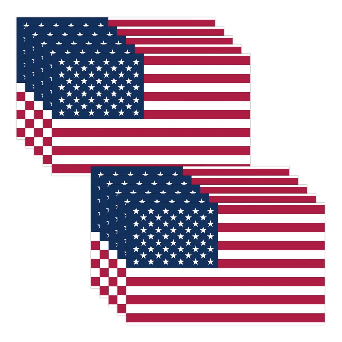 10 adesivi con bandiera americana, adesivo con bandiera degli Stati Uniti per auto, laptop, cassette postali, moto, decorazioni patriottiche per il 4 luglio, festa dell'indipendenza
