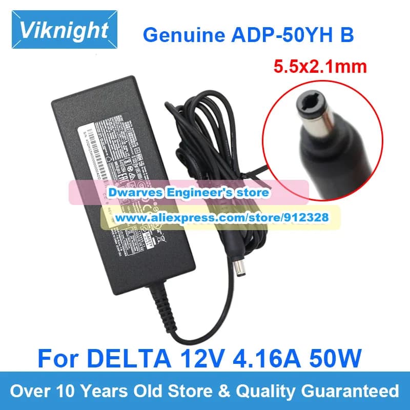 Genuine ADP-50YH B AC Adapter 12V 4.16A 50W Laptop Charger for DELTA With 5.5x2.1mm Tip Power Supply