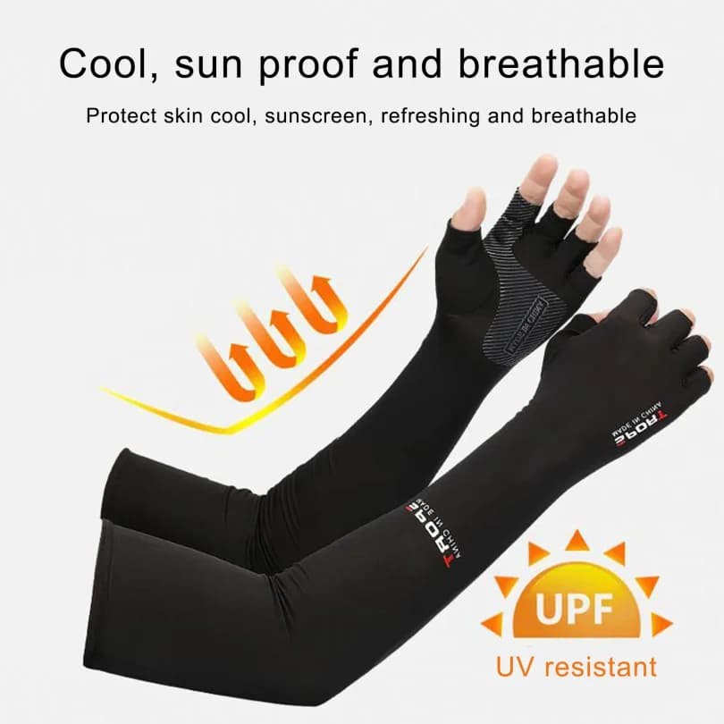 Cycling Sleeves Sun-resistant unisex sleeves with half fingers glove Sun protection sleeves Running cycling sleeve UV protection